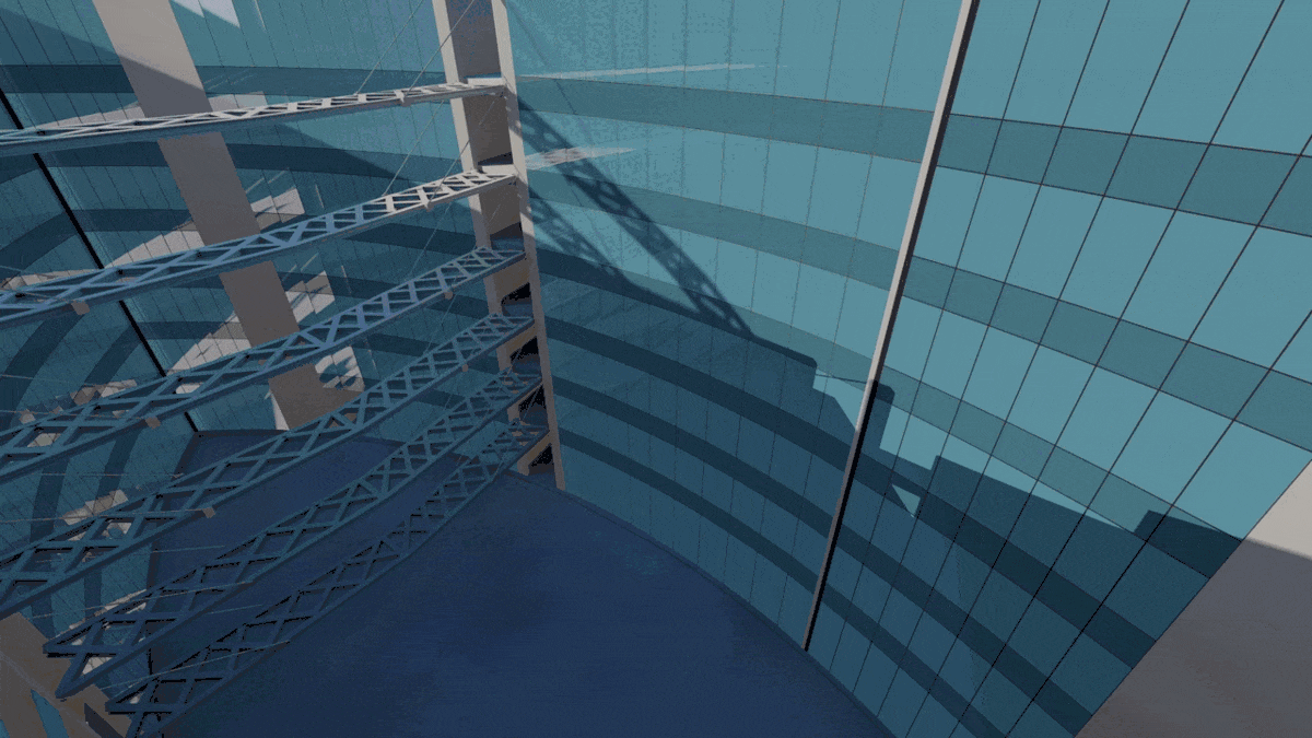 Panoramic elevators 3D GIF
